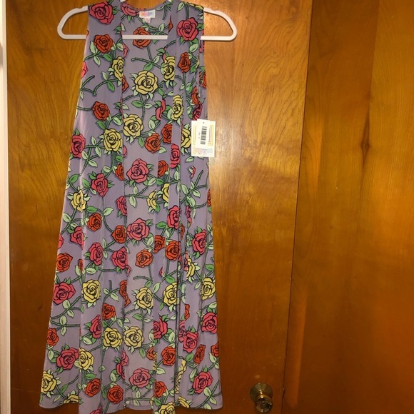 Lularoe joy rose print long vest/cardigan size S - Picture 2 of 5